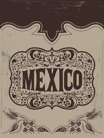 Vintage Mexico - mexican vector posterのイラスト素材
