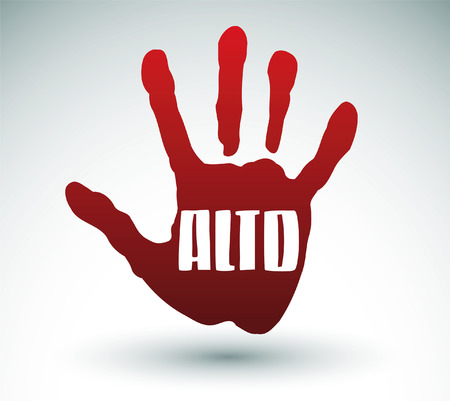 Alto - Stop spanish text - Hand illustrationのイラスト素材