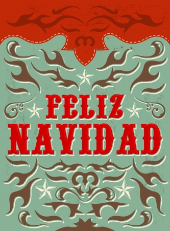 Feliz Navidad - Merry Christmas spanish text - vector - Grunge effects can be easily removed のイラスト素材