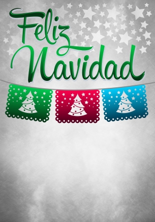 Feliz Navidad - Merry Christmas spanish text - card - poster - copyspaceの写真素材