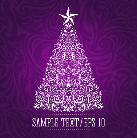 Vector Christmas tree, Graphic elegant Christmas card template - EPS 10のイラスト素材