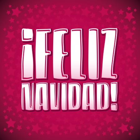 Feliz Navidad Merry Christmas in spanish languageのイラスト素材