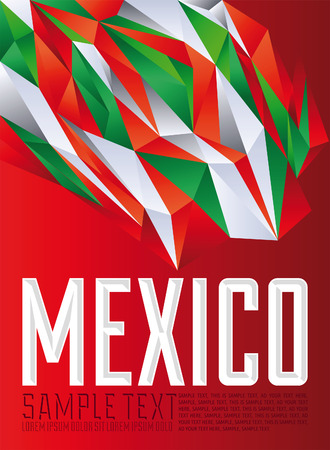 Mexico - Vector geometric background - modern flag concept - Mexico colorsのイラスト素材