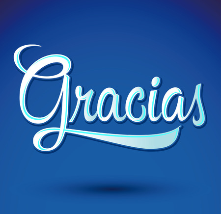 Gracias - THANK YOU spanish text - hand lettering のイラスト素材