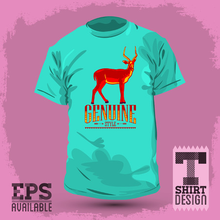Genuine Style - impala vector vintage t shirt design - templateのイラスト素材