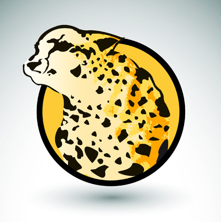 Leopard Vector badge - icon - emblemのイラスト素材