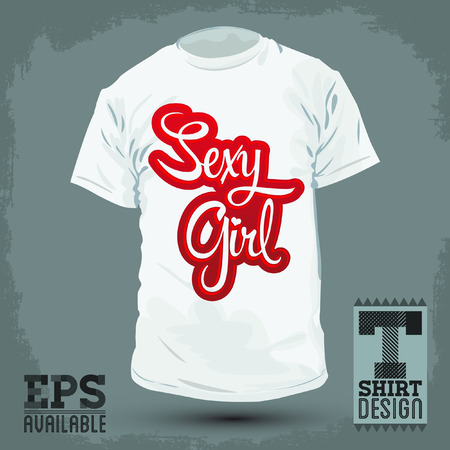 Graphic T- shirt design - Sexy girl - Vector illustration - shirt printのイラスト素材