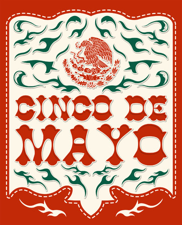 Cinco de mayo - mexican holiday vector poster - card templateのイラスト素材