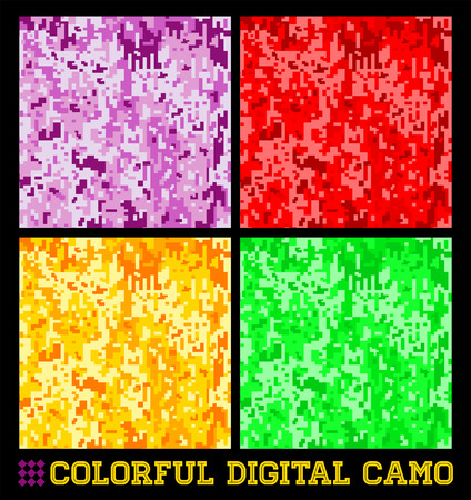 Colorful Seamless vector digital Camouflage collectionのイラスト素材