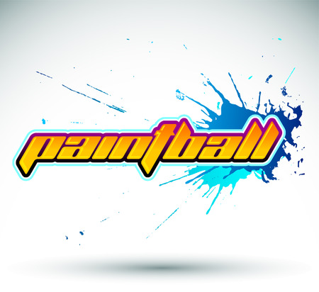 Paintball lettering - icon - colorful bannerのイラスト素材