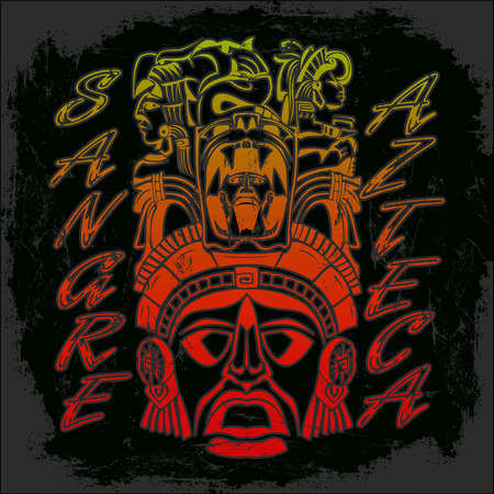 Sangre Azteca - Aztec blood - Aztec Pride - spanish text - print designのイラスト素材