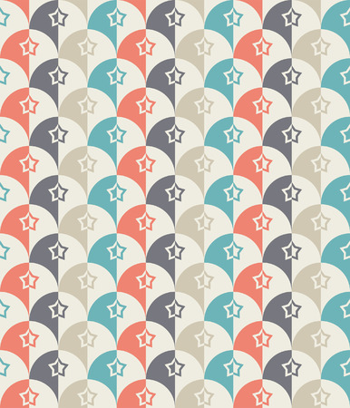 Seamless Retro-stylized Shapes  Tillable, seamless easy-editのイラスト素材