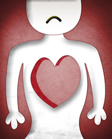 Illustration of Heartless sad characterの写真素材