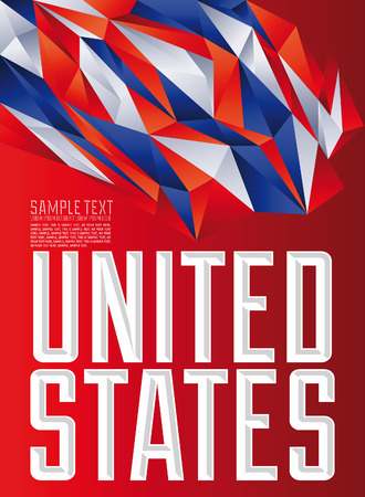 United States - Vector geometric background - modern flag concept - American colorsのイラスト素材