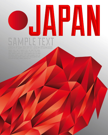Japan - Vector geometric background - modern flag concept - Japanese colorsのイラスト素材