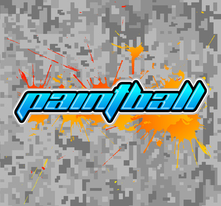 Paintball lettering - icon - camouflage backgroundのイラスト素材