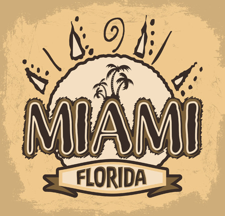 Miami badge - emblem -vintage iconのイラスト素材