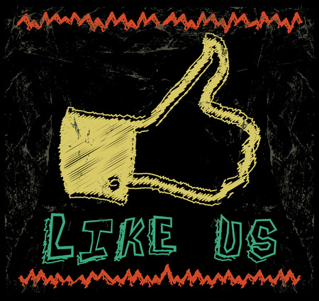 Thumbs Up color chalk drawingのイラスト素材