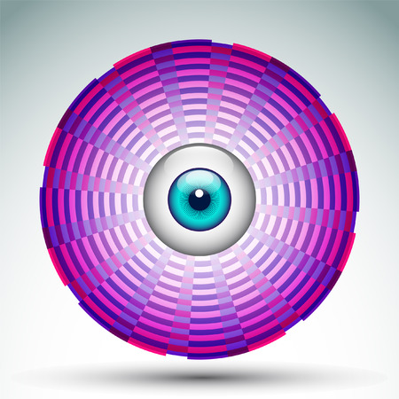 Abstract geometrical eye icon - Vector color eye design  Hi-tech conceptのイラスト素材