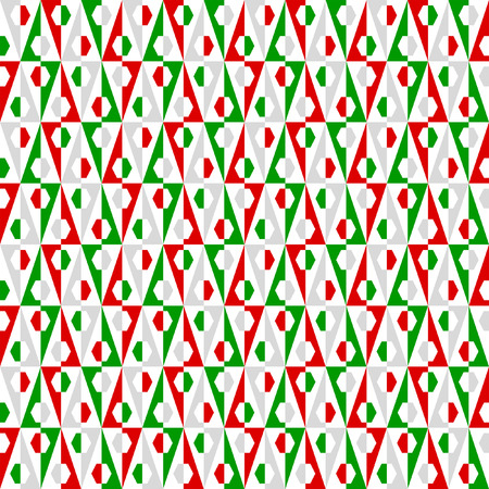 Geometric seamless pattern - Mexico . Italy flag colors - vectorのイラスト素材
