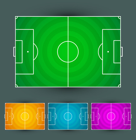 Football - Soccer field, Circular grass texture - color vector setのイラスト素材