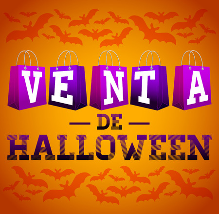 Venta de Halloween - Halloween sale spanish text vector design templateのイラスト素材