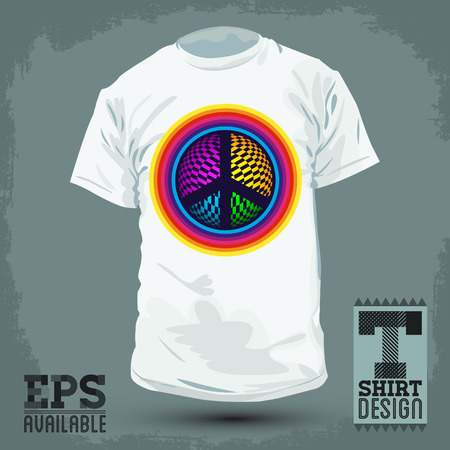 Graphic T- shirt design - Peace and Love Icon, emblem - shirt graphic design - vector illustration.のイラスト素材