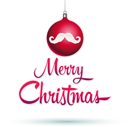 Merry Christmas design illustration - christmas ball and mustacheの写真素材