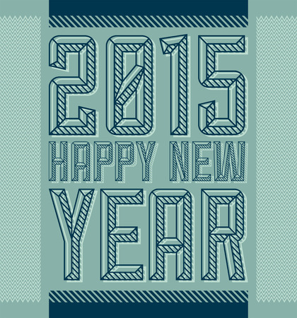 2015 happy new year - vintage industrial style vector posterのイラスト素材