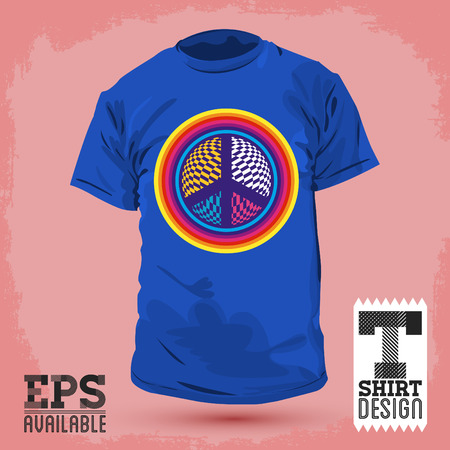 Graphic T- shirt design - Peace and Love Icon, emblem - shirt graphic design - vector illustration.のイラスト素材