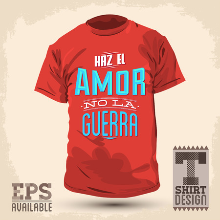 Graphic T-shirt design - haz el amor no la guerra  - Make Love not War spanish text - vector Typographic Design - shirt graphic designのイラスト素材
