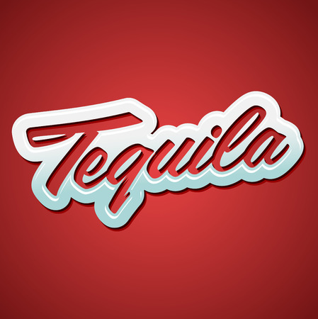Tequila vector lettering - mexican drink icon, emblemのイラスト素材