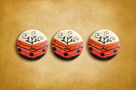 Mexican ceramic decoration on a vintage backgroundの写真素材