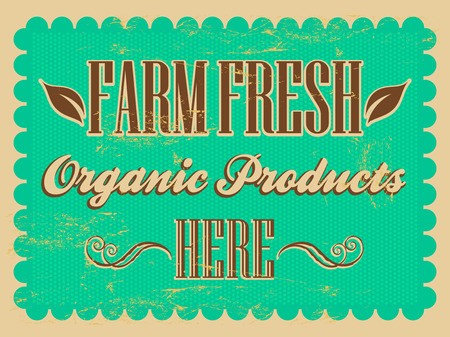 Vintage Farm Fresh - organic products illustration Posterの写真素材