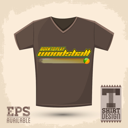 Graphic T shirt design  Born to play woodsball  Woodsball is a format of paintball gaming  vector Typographic Designのイラスト素材