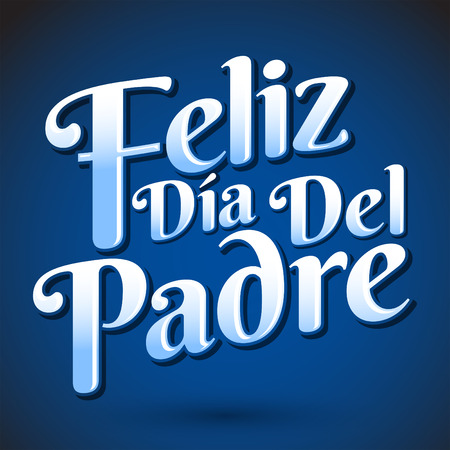 Feliz dia de padre  spanish text Happy fathers day Vector lettering  icon emblemのイラスト素材