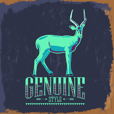 Genuine Style - impala vintage illustration label の写真素材
