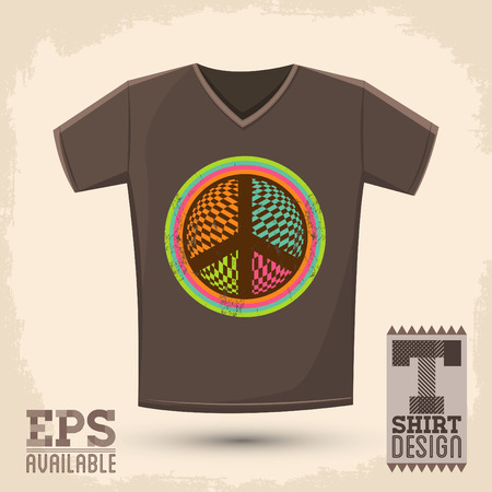 Graphic T- shirt design - Peace and Love Icon, emblem - shirt graphic design - vector illustrationのイラスト素材