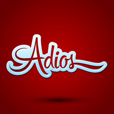 Adios - Good Bye spanish text, farewell vector letteringのイラスト素材