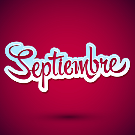 Septiembre - September spanish text, vector icon lettering, ninth monthのイラスト素材