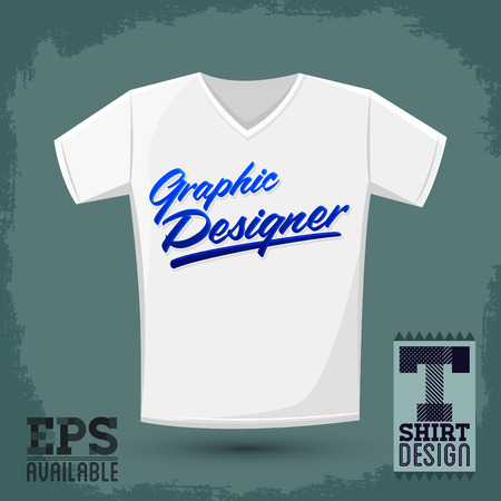 Graphic Designer shirt vector lettering - Print template - professional career iconのイラスト素材