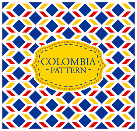 Colombia pattern - Seamless Background texture and emblem with the colors of the flag of Colombiaのイラスト素材
