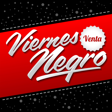 Viernes Negro Venta - Black Friday Sale Spanish text - vector special offer letteringのイラスト素材