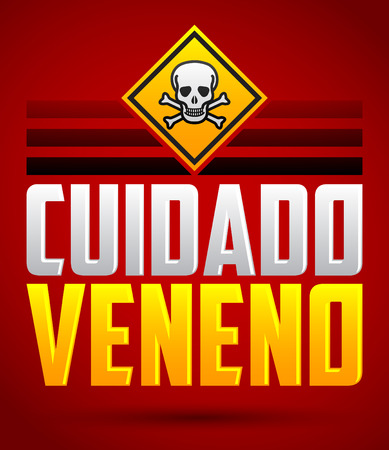 Cuidado Veneno - Warning Poison spanish text のイラスト素材