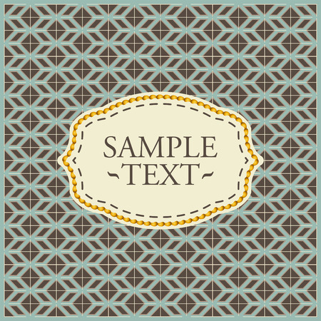 Vintage geometrical pattern - seamless vector background with label ready for your textのイラスト素材