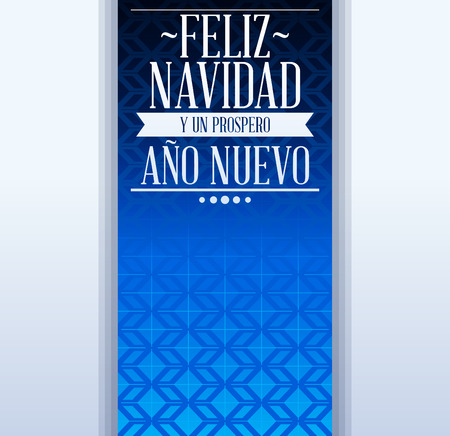 Feliz navidad y prospero ano nuevo - merry christmas and happy new year spanish text - holiday vector template cardのイラスト素材