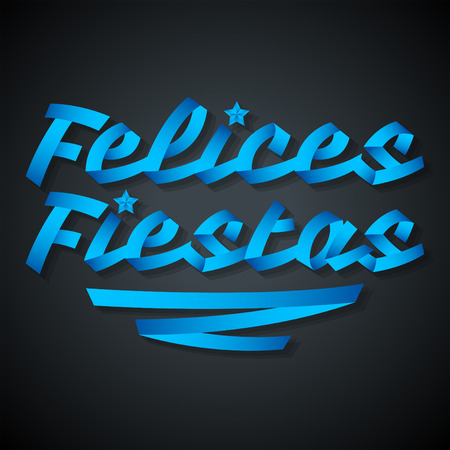 Felices fiestas - happy holidays spanish text のイラスト素材