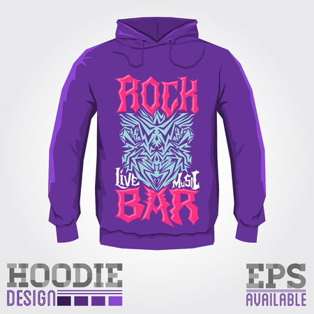 Rock Bar - Vector hoodie print design - sweatshirt Cool hardcorel print templateのイラスト素材