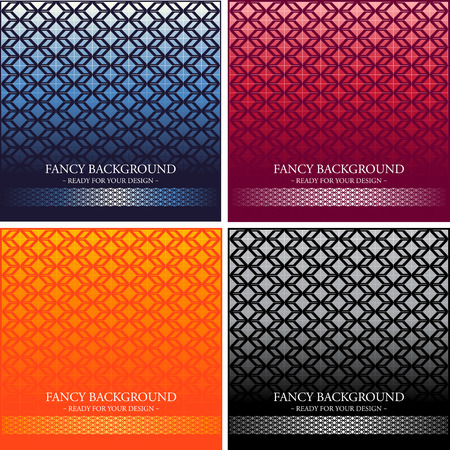Fancy Card with geometric background vector set, colorful invitation design ready for your textのイラスト素材