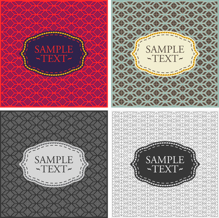 Vector set geometrical background with label ready for your textのイラスト素材